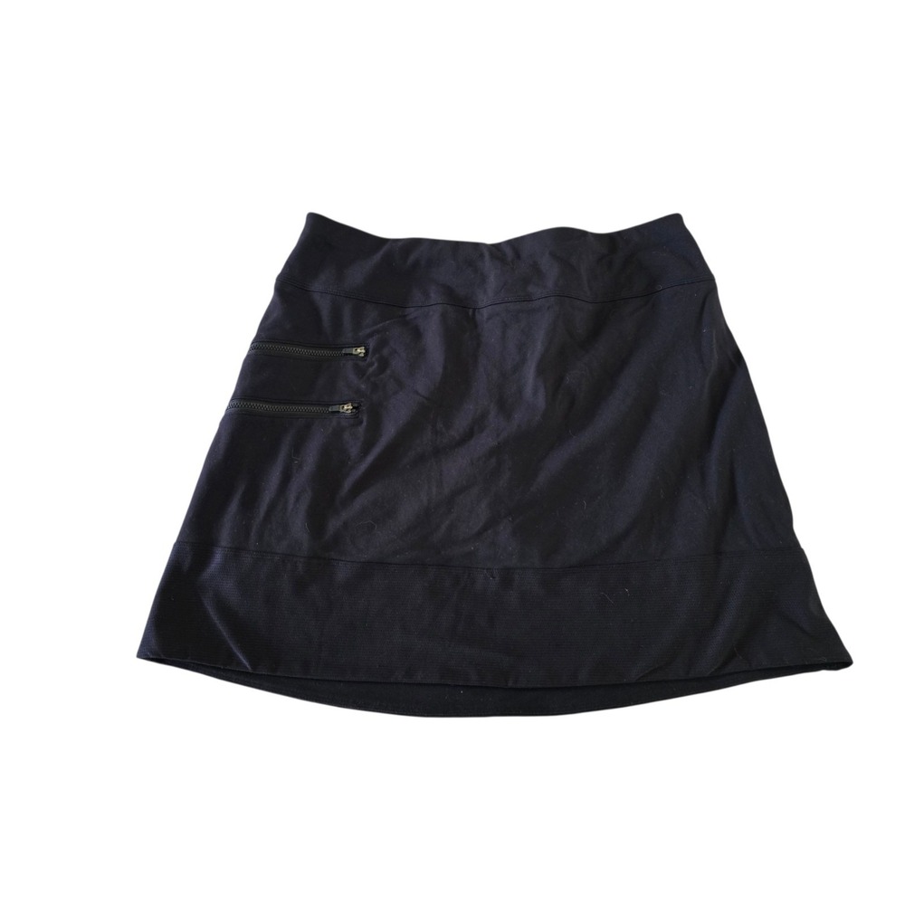 Athleta Medium Tee Time Golf Mini Skort Size Medium Stretch Zip Pockets Black